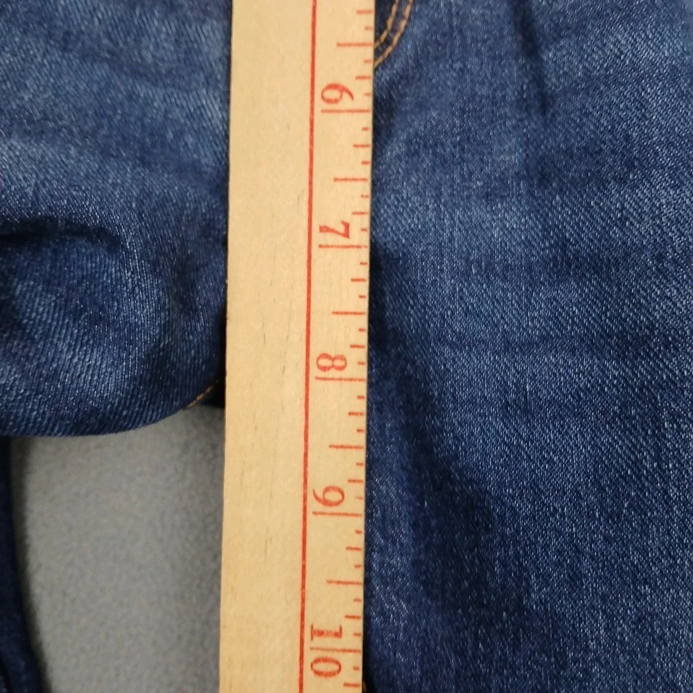 Old Navy‎ Skinny Jeans Girls 8 Blue Denim Cotton Whiskers Detail Mid Rise Casual